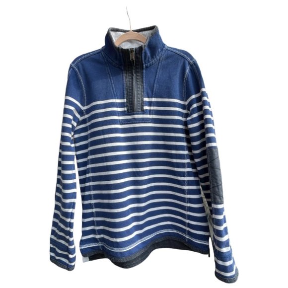 Fatface The Airlie Blue and White Breton Style 1/4 Zip Pullover Jumper Size S - Picture 3 of 11